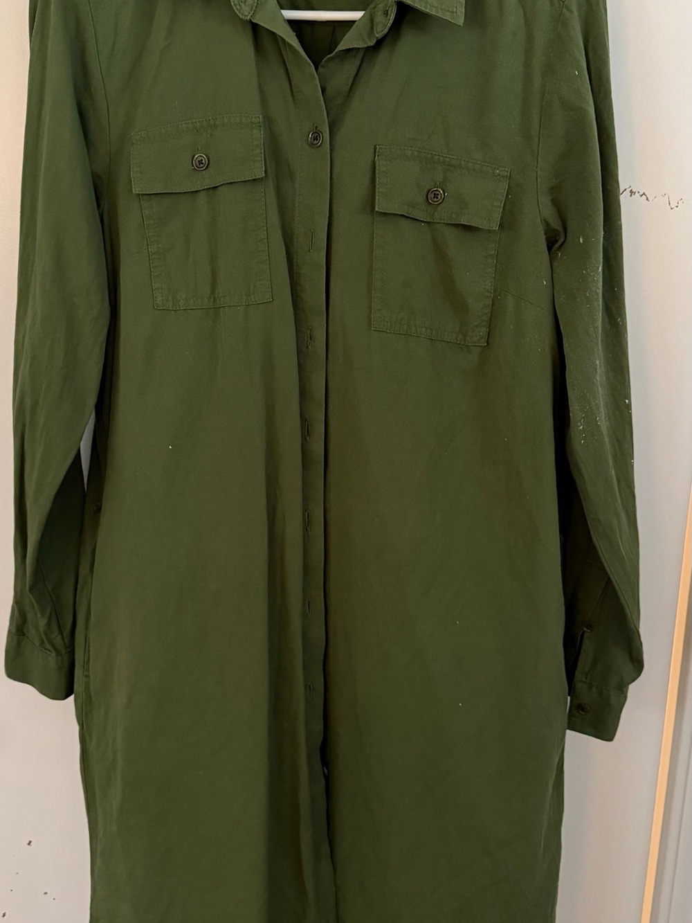 J. Crew Olive Green Utility Midi Dress